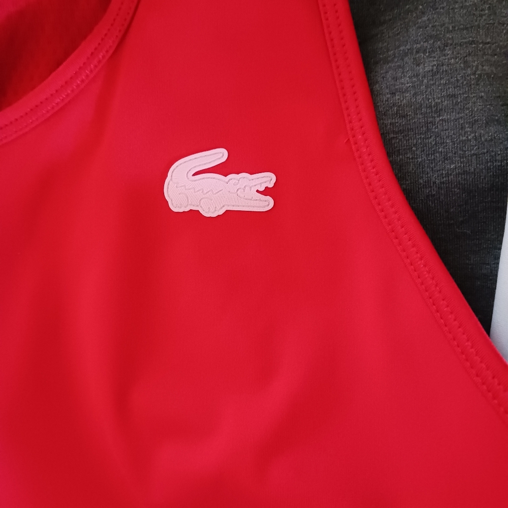Lacoste Women's Red and Pink Sportsbra - Picture 3 of 3